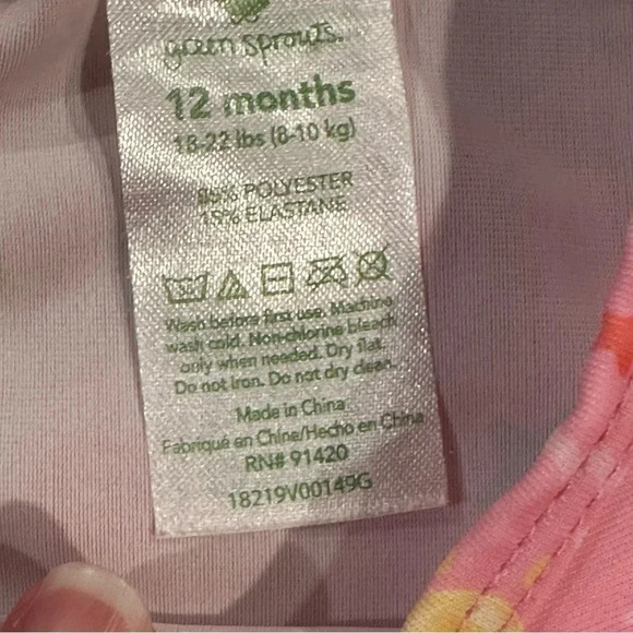 i play by Green Sprouts Two Piece Tankini w/ Snap Reusable Swim Diaper Size 12M - Picture 3 of 7